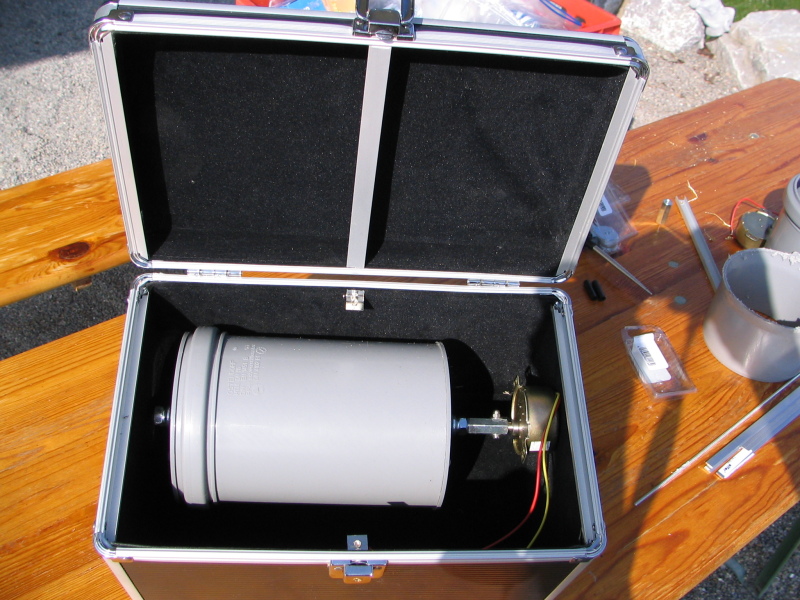 Walze in Koffer montiert